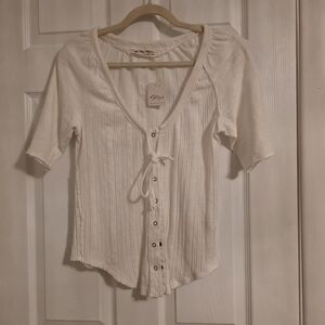 We The Free White Button-Down Women's Top